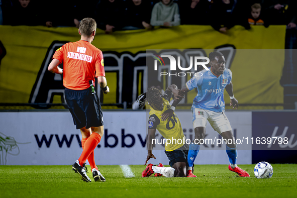 NAC Breda forward Sana Fernandes and NEC defender Brayann Pereira play during the match between NAC and NEC at the NAC Rat Verleghstadium fo...