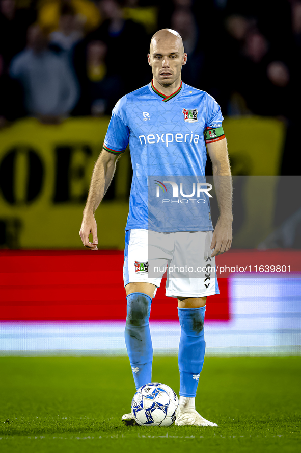 NEC defender Bram Nuytinck plays during the match between NAC and NEC at the NAC Rat Verleghstadium for the Dutch Eredivisie season 2024-202...