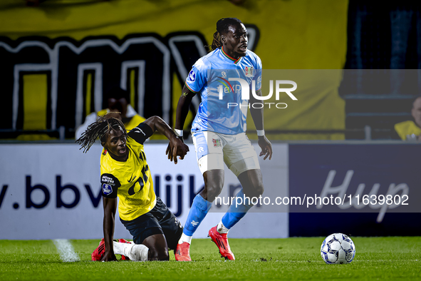 NAC Breda forward Sana Fernandes and NEC defender Brayann Pereira play during the match between NAC and NEC at the NAC Rat Verleghstadium fo...