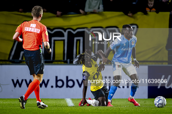 NAC Breda forward Sana Fernandes and NEC defender Brayann Pereira play during the match between NAC and NEC at the NAC Rat Verleghstadium fo...