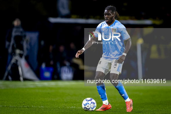 NEC defender Brayann Pereira plays during the match between NAC and NEC at the NAC Rat Verleghstadium for the Dutch Eredivisie season 2024-2...