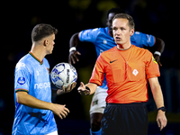 Referee Ingmar Oostrom officiates the match between NAC and NEC at the NAC Rat Verleghstadium for the Dutch Eredivisie season 2024-2025 in B...