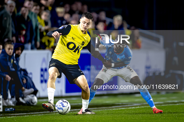 NAC Breda midfielder Dominik Janosek and NEC defender Brayann Pereira play during the match between NAC and NEC at the NAC Rat Verleghstadiu...