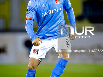 NEC defender Calvin Verdonk plays during the match between NAC and NEC at the NAC Rat Verleghstadium for the Dutch Eredivisie season 2024-20...