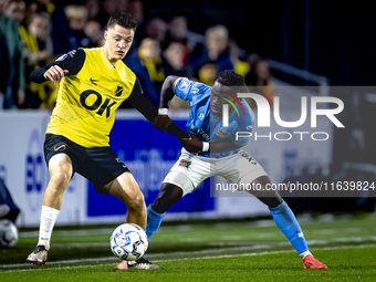 NAC Breda midfielder Dominik Janosek and NEC defender Brayann Pereira play during the match between NAC and NEC at the NAC Rat Verleghstadiu...