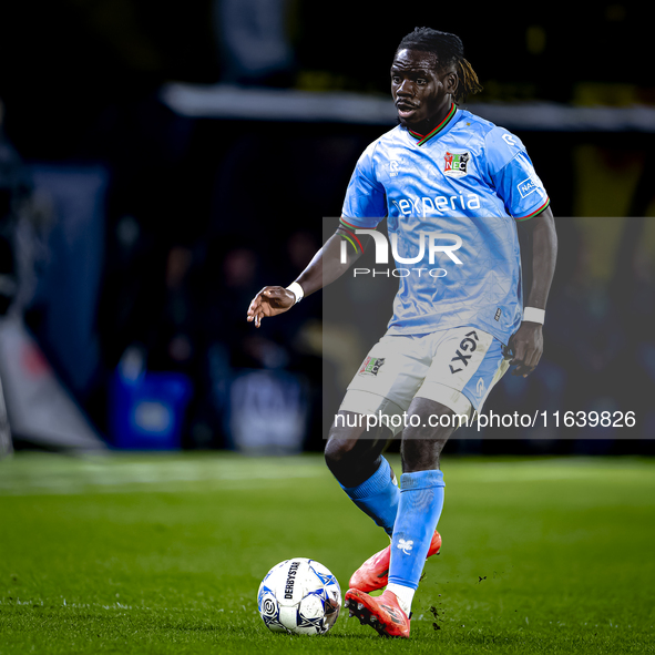 NEC defender Brayann Pereira plays during the match between NAC and NEC at the NAC Rat Verleghstadium for the Dutch Eredivisie season 2024-2...