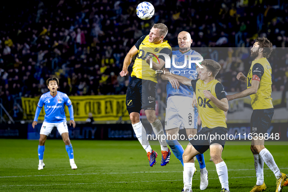 NAC Breda defender Boy Kemper and NEC defender Bram Nuytinck play during the match between NAC and NEC at the NAC Rat Verleghstadium for the...