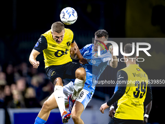 NAC Breda defender Boy Kemper and NEC forward Vito van Crooij participate in the match between NAC and NEC at the NAC Rat Verleghstadium for...