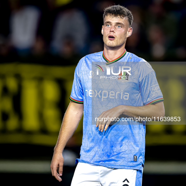 NEC forward Vito van Crooij plays during the match between NAC and NEC at the NAC Rat Verlegh Stadium for the Dutch Eredivisie season 2024-2...