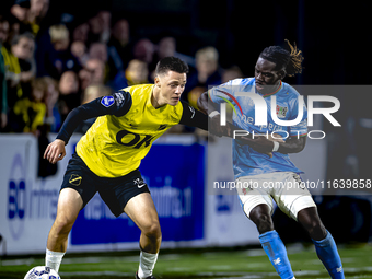 NAC Breda midfielder Dominik Janosek and NEC defender Brayann Pereira play during the match between NAC and NEC at the NAC Rat Verleghstadiu...