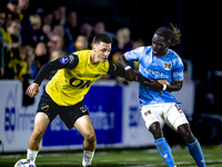 NAC Breda midfielder Dominik Janosek and NEC defender Brayann Pereira play during the match between NAC and NEC at the NAC Rat Verleghstadiu...