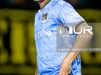 NEC forward Vito van Crooij plays during the match between NAC and NEC at the NAC Rat Verlegh Stadium for the Dutch Eredivisie season 2024-2...