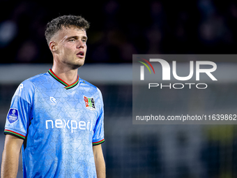 NEC forward Vito van Crooij plays during the match between NAC and NEC at the NAC Rat Verlegh Stadium for the Dutch Eredivisie season 2024-2...