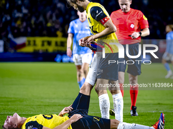 NAC Breda defender Boy Kemper and NAC Breda defender Jan van den Berg play during the match between NAC and NEC at the NAC Rat Verleghstadiu...