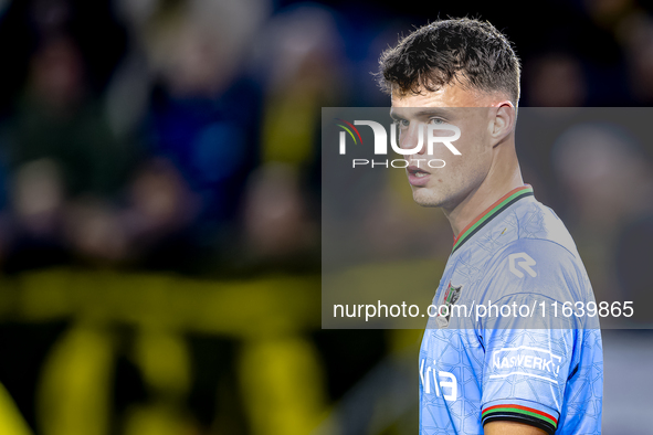 NEC forward Vito van Crooij plays during the match between NAC and NEC at the NAC Rat Verlegh Stadium for the Dutch Eredivisie season 2024-2...