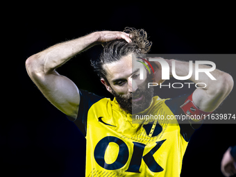 NAC Breda defender Jan van den Berg plays during the match between NAC and NEC at the NAC Rat Verleghstadium for the Dutch Eredivisie season...