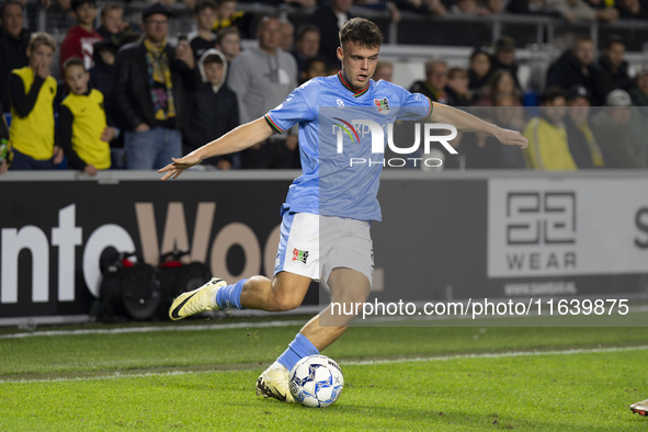 NEC forward Vito van Crooij plays during the match between NAC and NEC at the NAC Rat Verlegh Stadium for the Dutch Eredivisie season 2024-2...