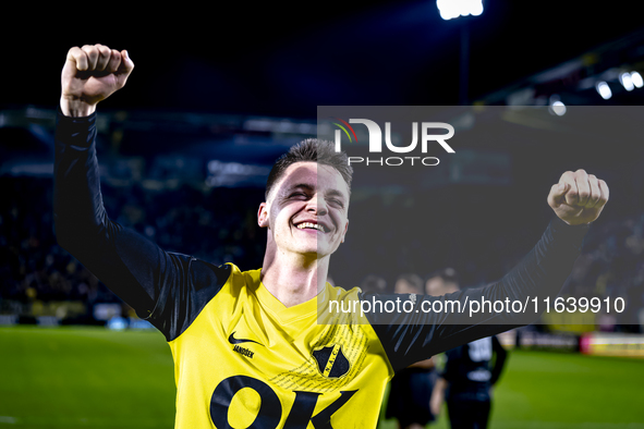 NAC Breda midfielder Dominik Janosek celebrates the victory after the game during the match between NAC and NEC at the NAC Rat Verleghstadiu...