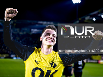 NAC Breda midfielder Dominik Janosek celebrates the victory after the game during the match between NAC and NEC at the NAC Rat Verleghstadiu...