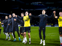 Players of NAC celebrate the victory after the game during the match between NAC and NEC at the NAC Rat Verleghstadium for the Dutch Eredivi...