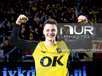 NAC Breda midfielder Dominik Janosek celebrates the victory after the game during the match between NAC and NEC at the NAC Rat Verleghstadiu...