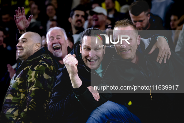 Supporters of NAC Breda attend the match between NAC and NEC at the NAC Rat Verleghstadium for the Dutch Eredivisie season 2024-2025 in Bred...