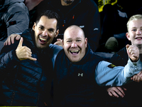 Supporters of NAC Breda attend the match between NAC and NEC at the NAC Rat Verleghstadium for the Dutch Eredivisie season 2024-2025 in Bred...