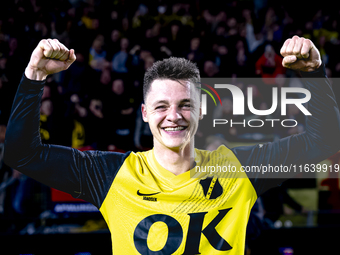 NAC Breda midfielder Dominik Janosek celebrates the victory after the game during the match between NAC and NEC at the NAC Rat Verleghstadiu...