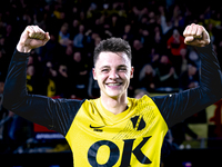 NAC Breda midfielder Dominik Janosek celebrates the victory after the game during the match between NAC and NEC at the NAC Rat Verleghstadiu...