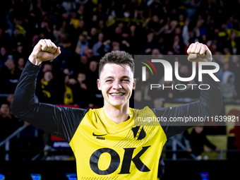 NAC Breda midfielder Dominik Janosek celebrates the victory after the game during the match between NAC and NEC at the NAC Rat Verleghstadiu...