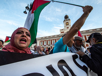 About 30,000 people with Palestinian and Lebanese flags walk the streets of Madrid, Spain, on October 5, 2024, to protest Israel's attacks o...