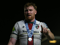 Ollie Chessum of Leicester Tigers participates in the Gallagher Premiership match between Newcastle Falcons and Leicester Tigers at Kingston...