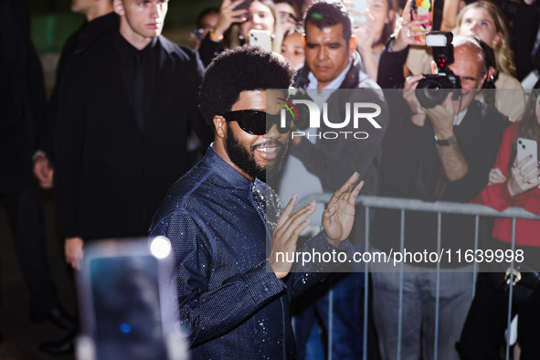 Khalid attends the Emporio Armani Fashion Show during the Milan Womenswear Spring/Summer 2025 in Milan, Italy, on September 19, 2024 