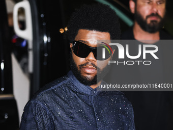 Khalid attends the Emporio Armani Fashion Show during the Milan Womenswear Spring/Summer 2025 in Milan, Italy, on September 19, 2024 (