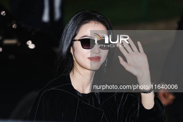 Zhou Yutong attends the Emporio Armani Fashion Show during the Milan Womenswear Spring/Summer 2025 in Milan, Italy, on September 19, 2024 