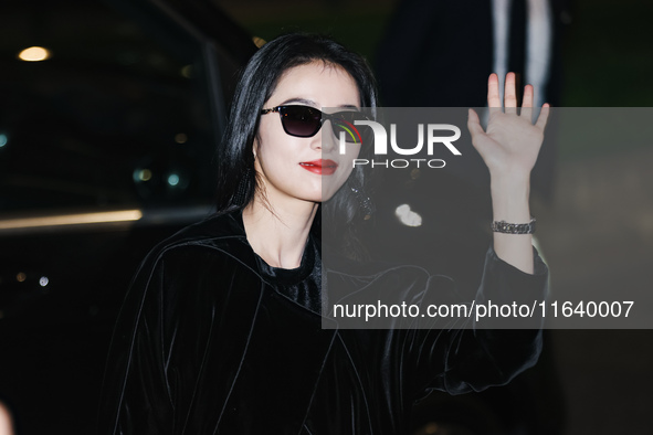 Zhou Yutong attends the Emporio Armani Fashion Show during the Milan Womenswear Spring/Summer 2025 in Milan, Italy, on September 19, 2024 