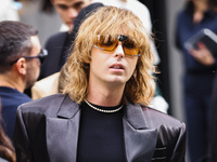 Thomas Raggi of Maneskin attends the Ferrari Fashion Show during the Milan Womenswear Spring/Summer 2025 in Milan, Italy, on September 21, 2...