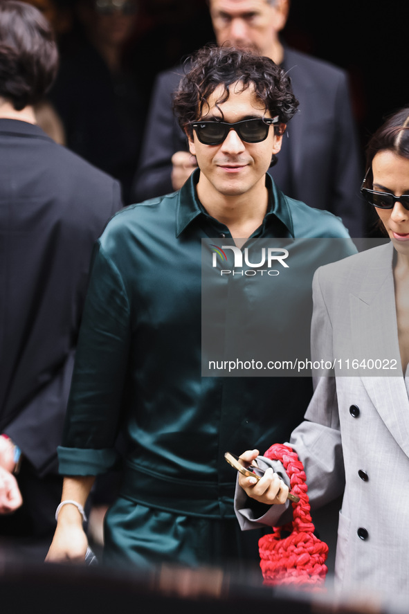 Tananai attends the Ferrari Fashion Show during the Milan Womenswear Spring/Summer 2025 in Milan, Italy, on September 21, 2024 