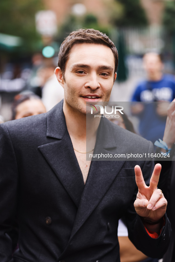 Ed Westwick attends the Ferrari Fashion Show during the Milan Womenswear Spring/Summer 2025 in Milan, Italy, on September 21, 2024 