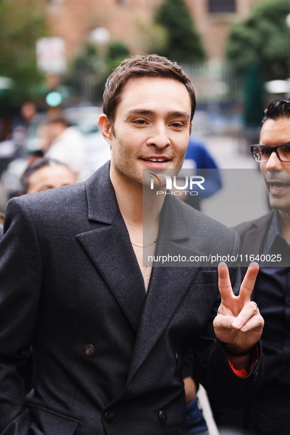 Ed Westwick attends the Ferrari Fashion Show during the Milan Womenswear Spring/Summer 2025 in Milan, Italy, on September 21, 2024 