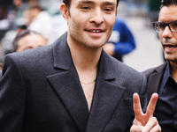 Ed Westwick attends the Ferrari Fashion Show during the Milan Womenswear Spring/Summer 2025 in Milan, Italy, on September 21, 2024 (