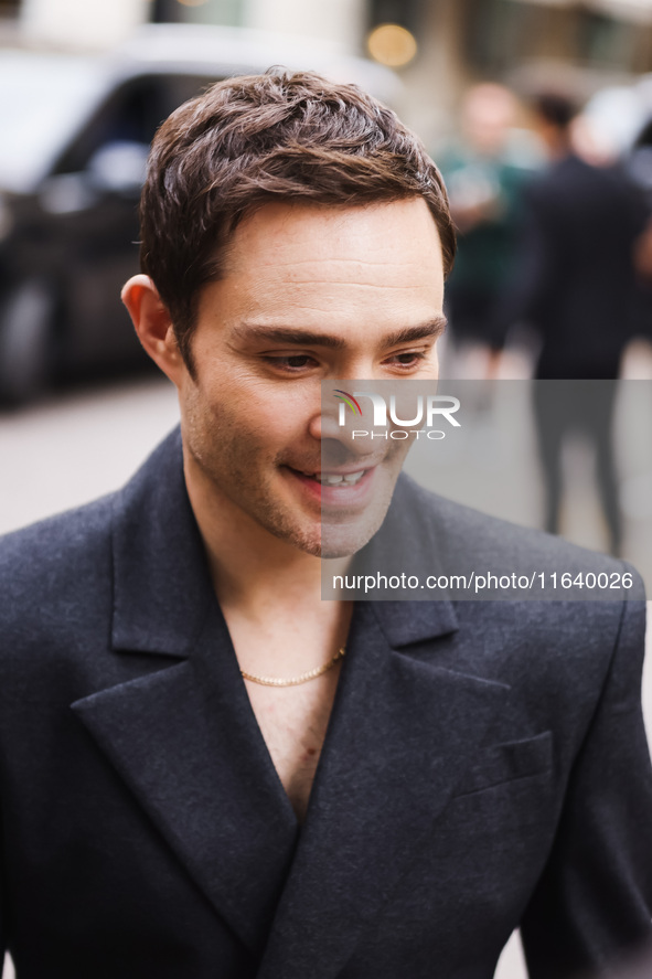 Ed Westwick attends the Ferrari Fashion Show during the Milan Womenswear Spring/Summer 2025 in Milan, Italy, on September 21, 2024 