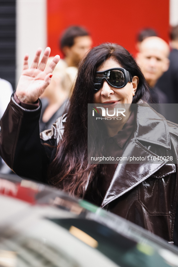 Marina Abramovic attends the Ferrari Fashion Show during the Milan Womenswear Spring/Summer 2025 in Milan, Italy, on September 21, 2024 