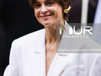 Kasia Smutniak attends the Ferrari Fashion Show during the Milan Womenswear Spring/Summer 2025 in Milan, Italy, on September 21, 2024 (