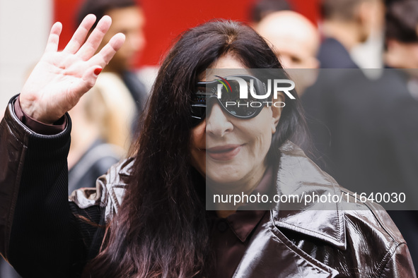 Marina Abramovic attends the Ferrari Fashion Show during the Milan Womenswear Spring/Summer 2025 in Milan, Italy, on September 21, 2024 