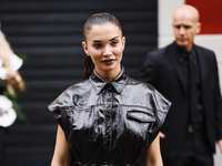 Amy Jackson attends the Ferrari Fashion Show during the Milan Womenswear Spring/Summer 2025 in Milan, Italy, on September 21, 2024 (