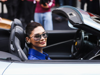 Pia Wurtzbach attends the Ferrari Fashion Show during the Milan Womenswear Spring/Summer 2025 in Milan, Italy, on September 21, 2024 (