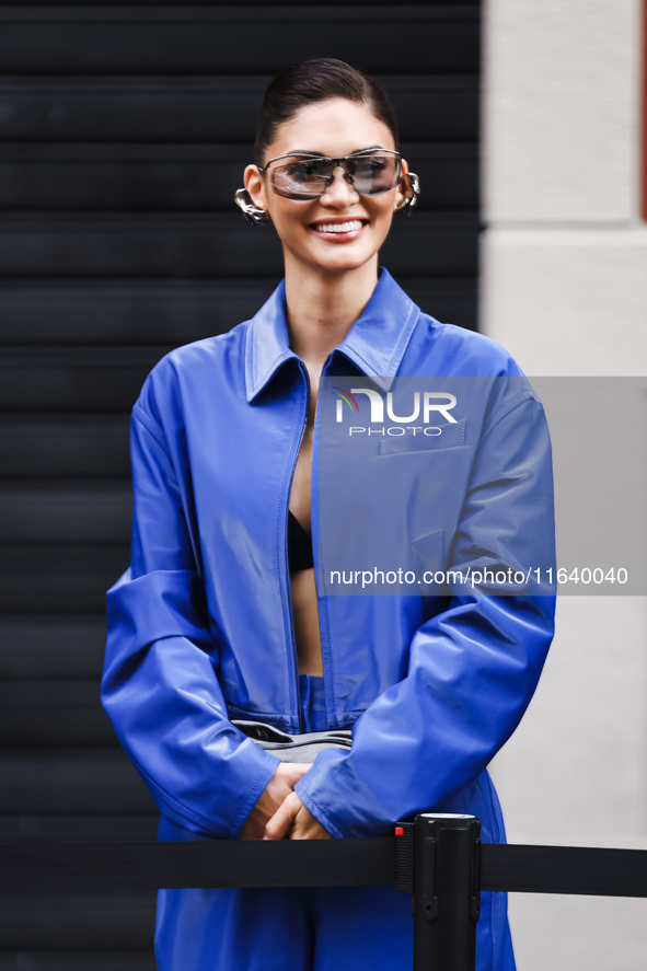 Pia Wurtzbach attends the Ferrari Fashion Show during the Milan Womenswear Spring/Summer 2025 in Milan, Italy, on September 21, 2024 