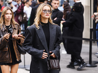 Chloe Lecareux attends the Ferrari Fashion Show during the Milan Womenswear Spring/Summer 2025 in Milan, Italy, on September 21, 2024 (