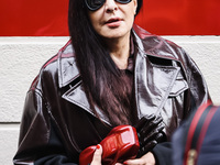 Marina Abramovic attends the Ferrari Fashion Show during the Milan Womenswear Spring/Summer 2025 in Milan, Italy, on September 21, 2024 (